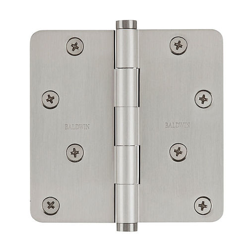 1/4" Radius Corner Hinge, Lifetime PVD Satin Nickel