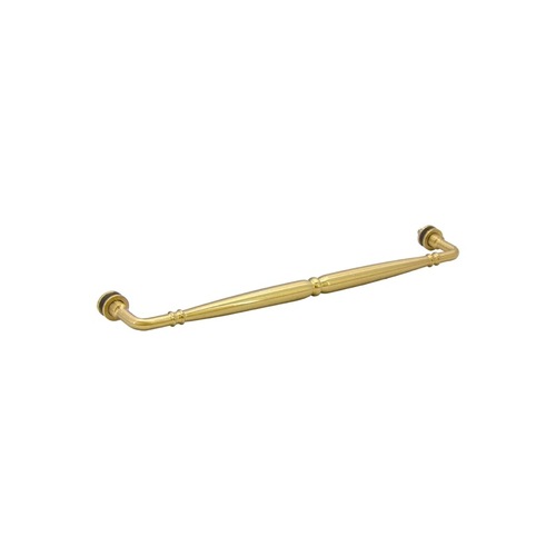 FHC 18" Baroque Style Towel Bar Single-Sided for 1/4" to 1/2" Glass - Satin Brass