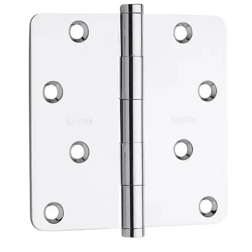 4" x 4" - 1/4" Radius Mortise Hinge Bright Chrome Finish