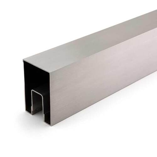 2" x 3" V-Cut Cap Rail 120" Long - Brushed Stainless