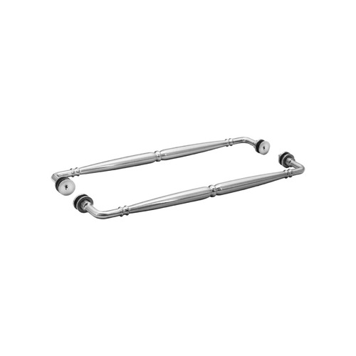 FHC BAR18X18CH FHC 18" x 18" Baroque Towel Bar Back-to-Back for 1/4" to 1/2" Glass - Polished Chrome