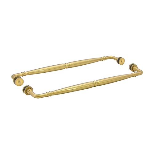 FHC 18" x 18" Baroque Towel Bar Back-to-Back for 1/4" to 1/2" Glass - Satin Brass