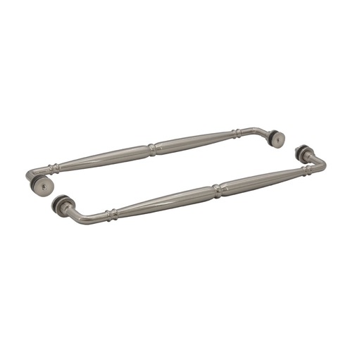 FHC BAR24X24BN 24" x 24" Baroque Towel Bar Back-to-Back for 1/4" to 1/2" Glass - Brushed Nickel