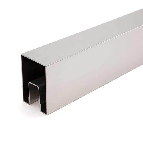 2" x 3" V-Cut Cap Rail 120" Long - Polished Stainless