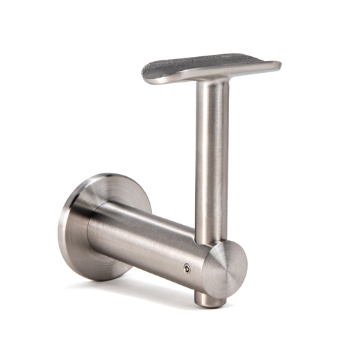 Glass Mounted Handrail Adjustable Saddle - Brushed Stainless 316