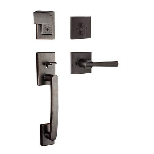 Complete Single Cylinder Spyglass By Spyglass SQR Handleset with RCAL Latch, RCS Strike, and Smart Key in New Box Venetian Bronze Finish