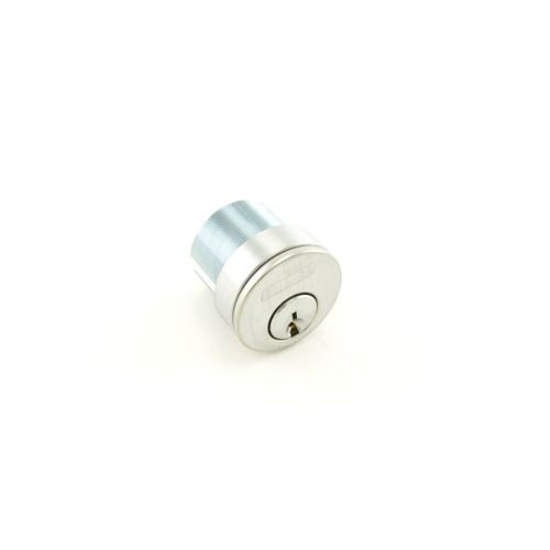 1-1/4" Conventional Mortise Cylinder C Keyway with 3/8" Blocking Ring with Adams Rite Cam Satin Chrome Finish