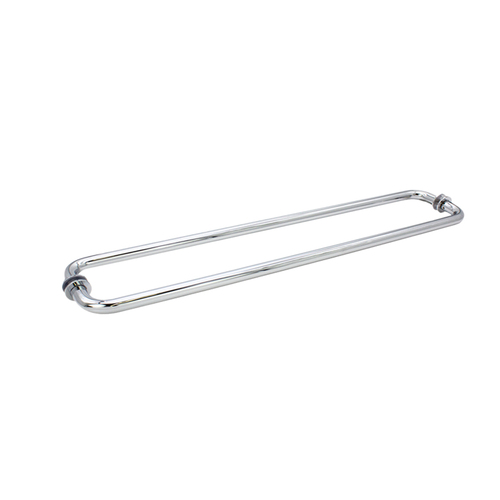 FHC TBR20X20CH FHC 20" x 20" Tubular Towel Bar Back-to-Back with Washers for 1/4" to 1/2" Glass - Polished Chrome