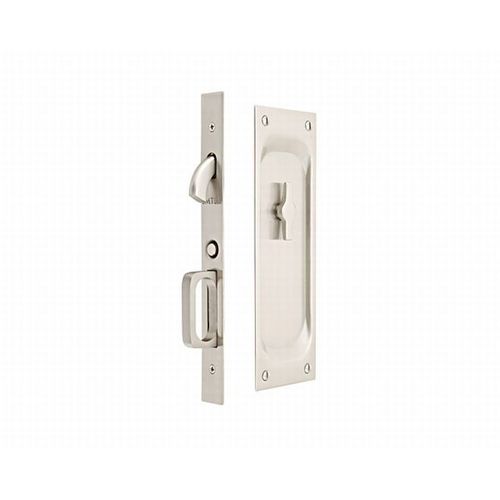 Emtek 2105US15134 Priv Pocket Door Mortise Lock for 1-3/4" Door, Satin Nickel Finish