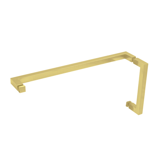 FHC PHSQ8X18SB 8" X 18" Square Pull / Towel Bar Combo - Satin Brass