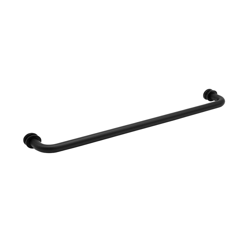 20" Tubular Towel Bar Single-Sided with Washers for 1/4" to 1/2" Glass - Matte Black