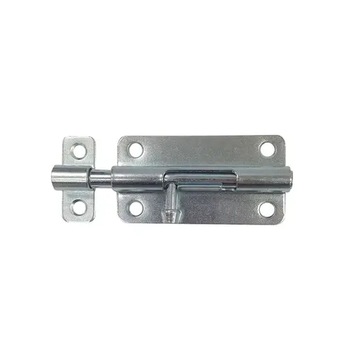 Barrel Bolt Lock - 4" - Steel - Zinc-Plated - Includes Installation Fasteners