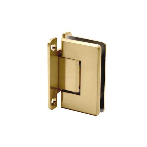 Junior Preston Beveled 5 Degree Wall Mount Hinge Full Back Plate - Satin Brass