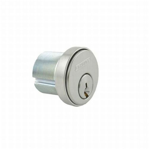 1-1/8" Mortise Cylinder C Keyway with Compression Ring and Spring and L Cam Satin Stainless Steel Finish