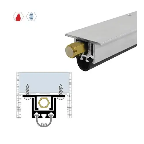 36" Concealed Automatic Door Bottom (1-3/8" by 3/4") Mill Aluminum