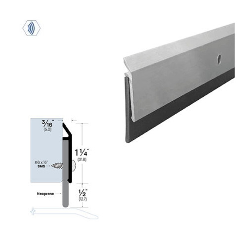 60" Door Sweep (3/16" by 1-3/4") Black Anodized Aluminum