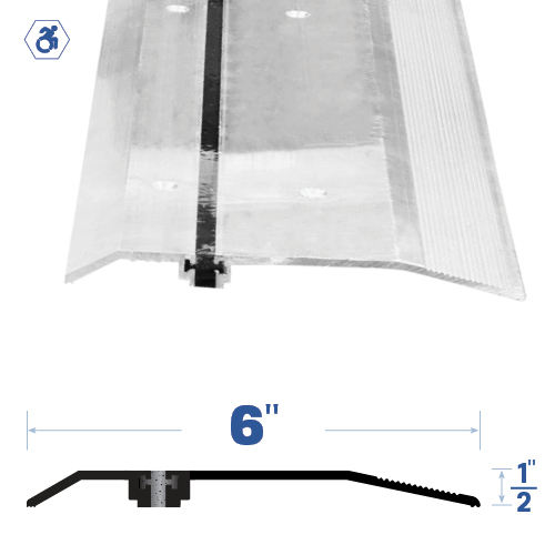 Threshold with Thermal Break (6" by 1/2") Mill Aluminum