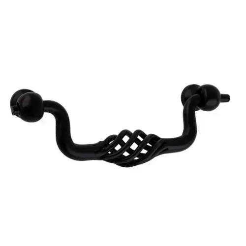 Birdcage Cabinet Pull For Kitchen And Cabinets Hardware Flat Black - pack of 5