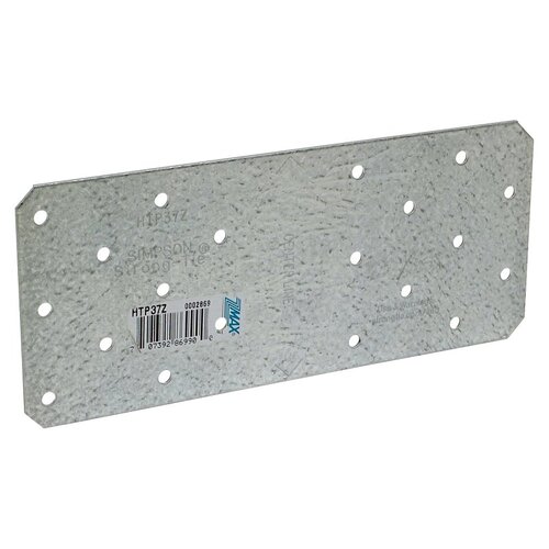 HTP Tie Plate, 7 in L, 3 in W, Steel, Galvanized