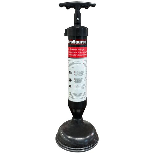 Air Powered Plunger, 19 in OAL, 6 & 2-5/8 in Cup Black