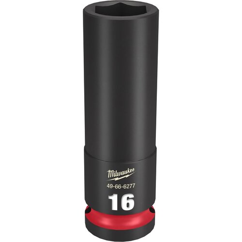 SHOCKWAVE Impact Duty Series Deep Impact Socket, 16 mm Socket, 1/2 in Drive, Square Drive, 6-Point Black Phosphate