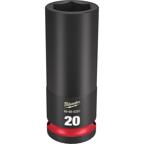 SHOCKWAVE Impact Duty Series Deep Impact Socket, 20 mm Socket, 1/2 in Drive, Square Drive, 6-Point Black Phosphate