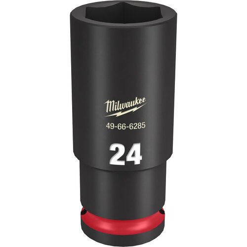 SHOCKWAVE Impact Duty Series Deep Impact Socket, 24 mm Socket, 1/2 in Drive, Square Drive, 6-Point Black Phosphate