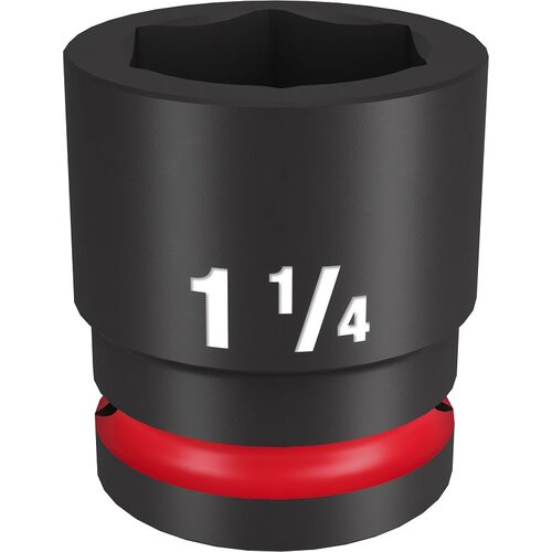 SHOCKWAVE Impact Duty Series Shallow Impact Socket, 1-1/4 in Socket, 3/4 in Drive, Square Drive Black Phosphate