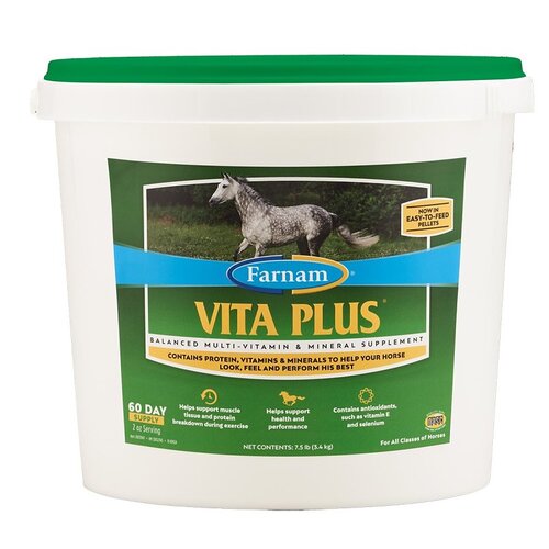 Farnam 100539417 Vita Plus Multi-Vitamin and Mineral Supplement, Pellet, 7.5 lb