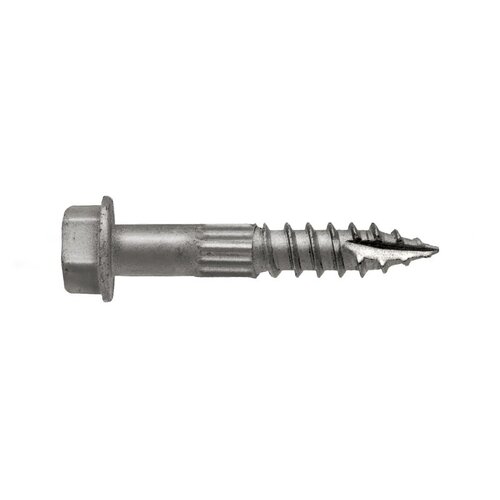 Strong-Drive Connector Screw, 1-1/2 in L, Serrated Thread, Hex Drive, Type 17 Point Double Barrier