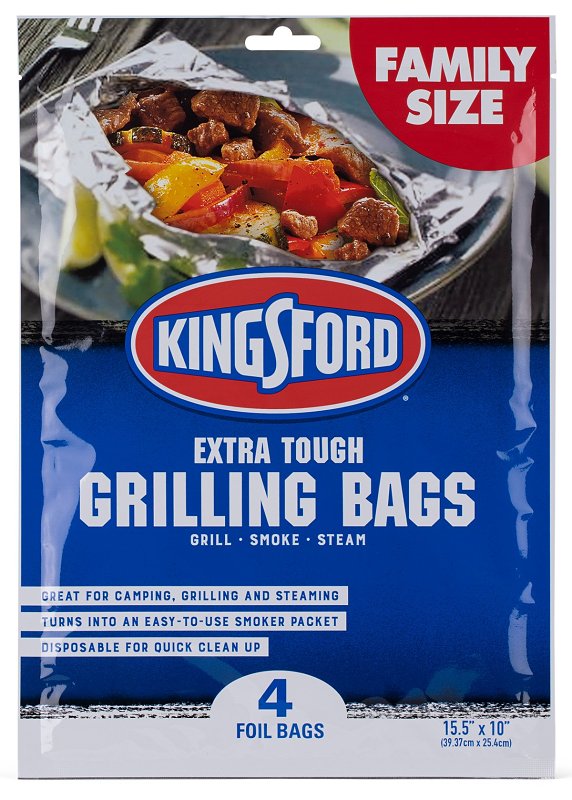 KINGSFORD BBP0496TB Grilling Bags Aluminum 15.5" L X 10" W Silver