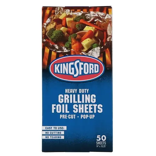 Grilling Foil Sheets Aluminum 10.25" L X 14" W Silver