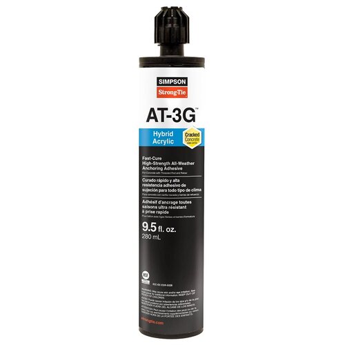 AT3G High-Strength Hybrid Acrylic Adhesive, Paste, 9.5 oz Cartridge, Coaxial Cartridge