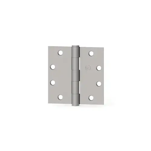 EC 4-1/2" x 4-1/2" Full Mortise Standard Weight Plain Bearing Square Corner Hinge Non Removable Pin Satin Chrome Finish