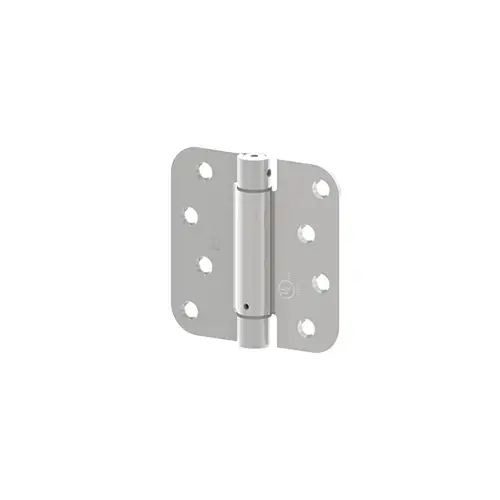 1752 Steel Full Mortise Spring Hinge, Residential Weight, 3-1/2" x 3-1/2", 5/8" Radius Round Corner, Bright Chrome - pack of 2