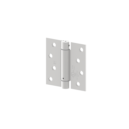 1750 4" x 4" Steel Square Corner Full Mortise Residential Spring Hinge, Satin Chrome Finish