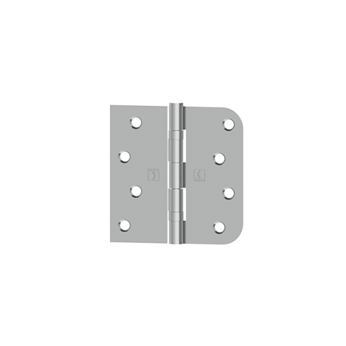Hager 070306 BB1816 4" x 4" Right Hand Square by 5/8" Radius Full Mortise Residential Weight Ball Bearing Hinge Bright Brass Finish