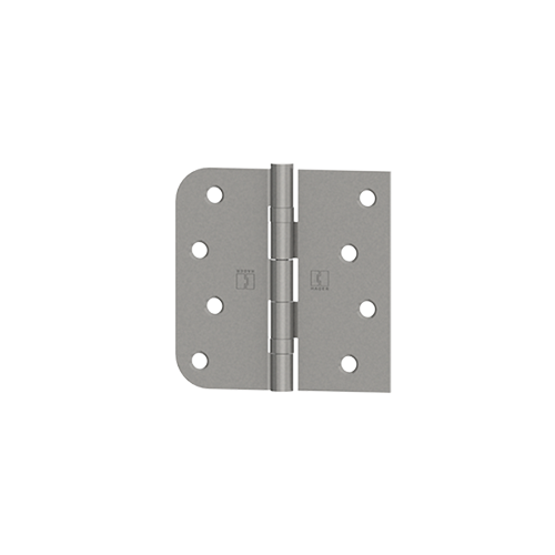 Hager 070604 BB1817 4" x 4" Left Hand Square by 5/8" Radius Full Mortise Residential Weight Ball Bearing Hinge Bright Brass Finish