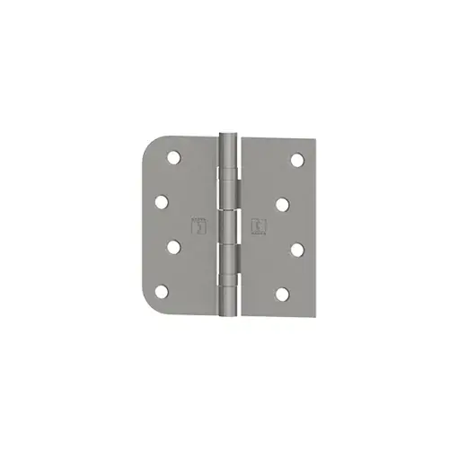 BB1817 4" x 4" Left Hand Square by 5/8" Radius Full Mortise Residential Weight Ball Bearing Hinge Bright Brass Finish