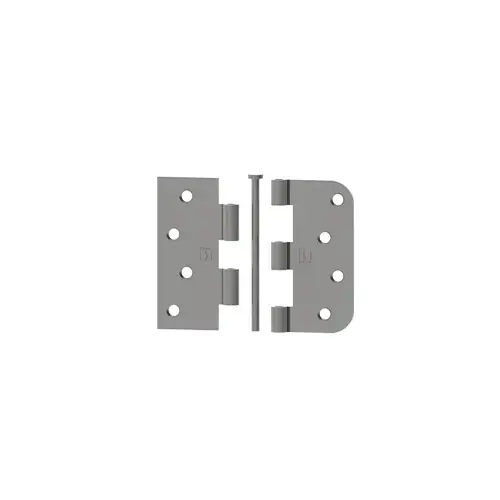 1848 4" x 4" Steel Square by 5/8" Radius Corner Full Mortise Residential Plain Bearing Hinge, Antique Nickel Finish