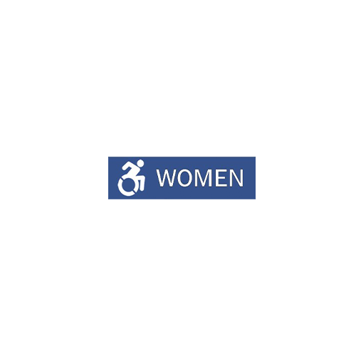 352W WOMEN with Wheelchair Engraved Plastic Sign, Blue Finish