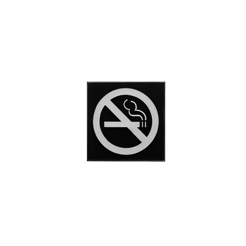 364N NO SMOKING - Engraved Plastic Sign, Satin Brass Finish