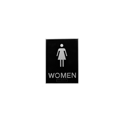 365W WOMEN - ADA Tactile Plastic Sign, Brown Finish