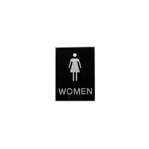 365W WOMEN - ADA Tactile Plastic Sign, Bright Brass Finish