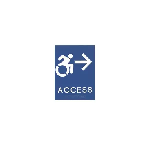 369R ACCESS Right with Wheelchair - ADA Tactile Plastic Sign, Brown Finish