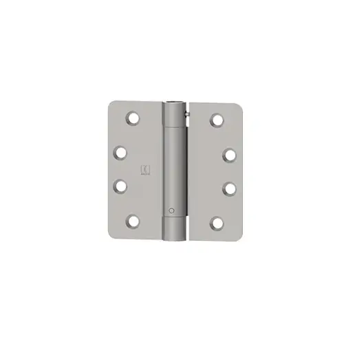 1744 4" x 4" Steel 1/4" Radius Corner Full Mortise Ball Bearing Residential Hinge, Bright Brass Finish