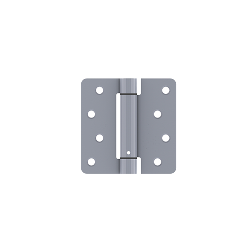 1761 4" x 4" Stainless Steel 1/4" Radius Corner Full Mortise Residential Spring Hinge, Satin Stainless Steel Finish