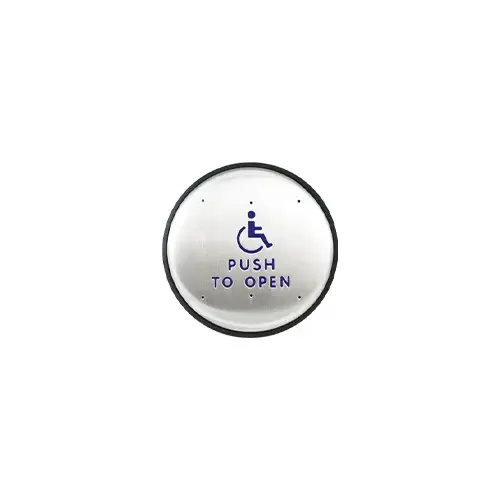 2-659-0161 ROUND PUSH PLATE-TEXT&LOGO-US32D/BLUE