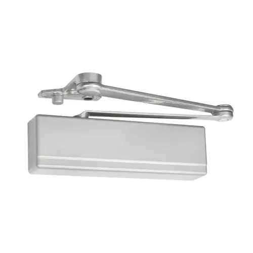 Heavy Duty Parallel Arm Powerglide Door Closer with Positive Stop Sprayed Aluminum Enamel Finish