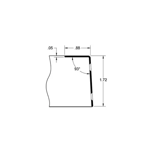 GD93 US32D 180K 48" RH W/ 5" HINGE CO S Satin Stainless Steel